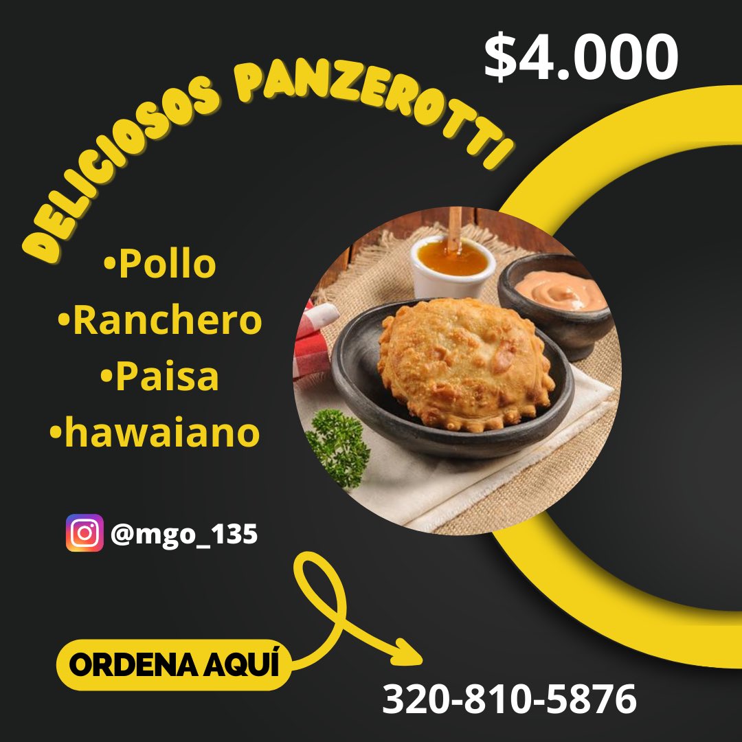 Holaaa! Hoy paso por aquí vendiendo deliciosos panzerotti fresquitos, te lo llevo hasta la puerta de tu casa, PRUEBALO y sígueme pidiendo mas de esta delicia☺️
