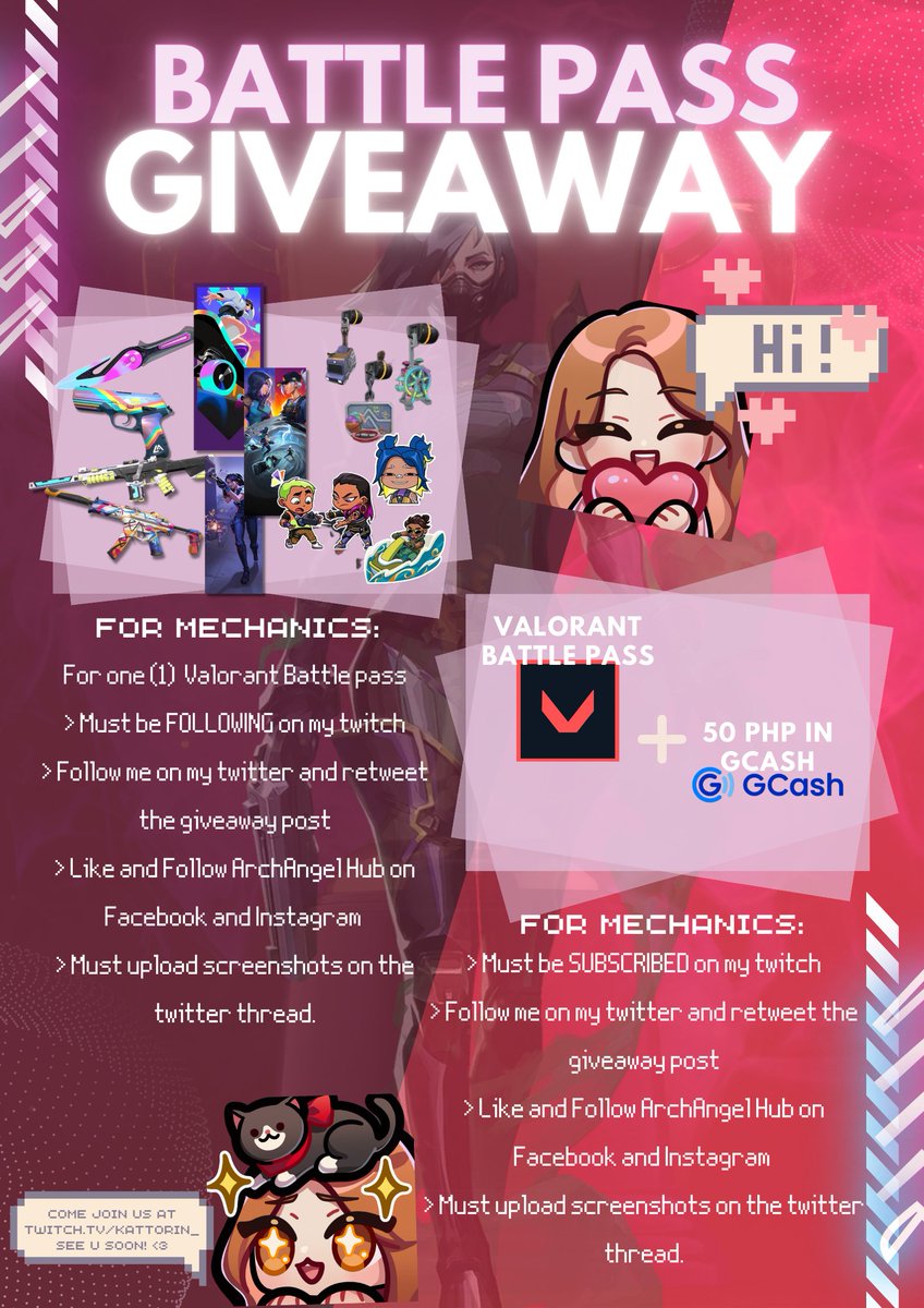 My first giveaway!! I just hit 200 followers and since it's SUBtember, it's the perfect time to just give some appreciation for everyone <3 

I'll be giving away 3 Battle Pass! 2 for my subscribers and 1 from a follower!