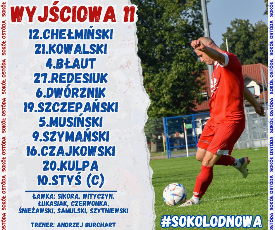 ❗️Taki skład wystawia dziś trener Andrzej Burchart👇

🕖Za godzinę zaczynamy!

#SokolOdNowa