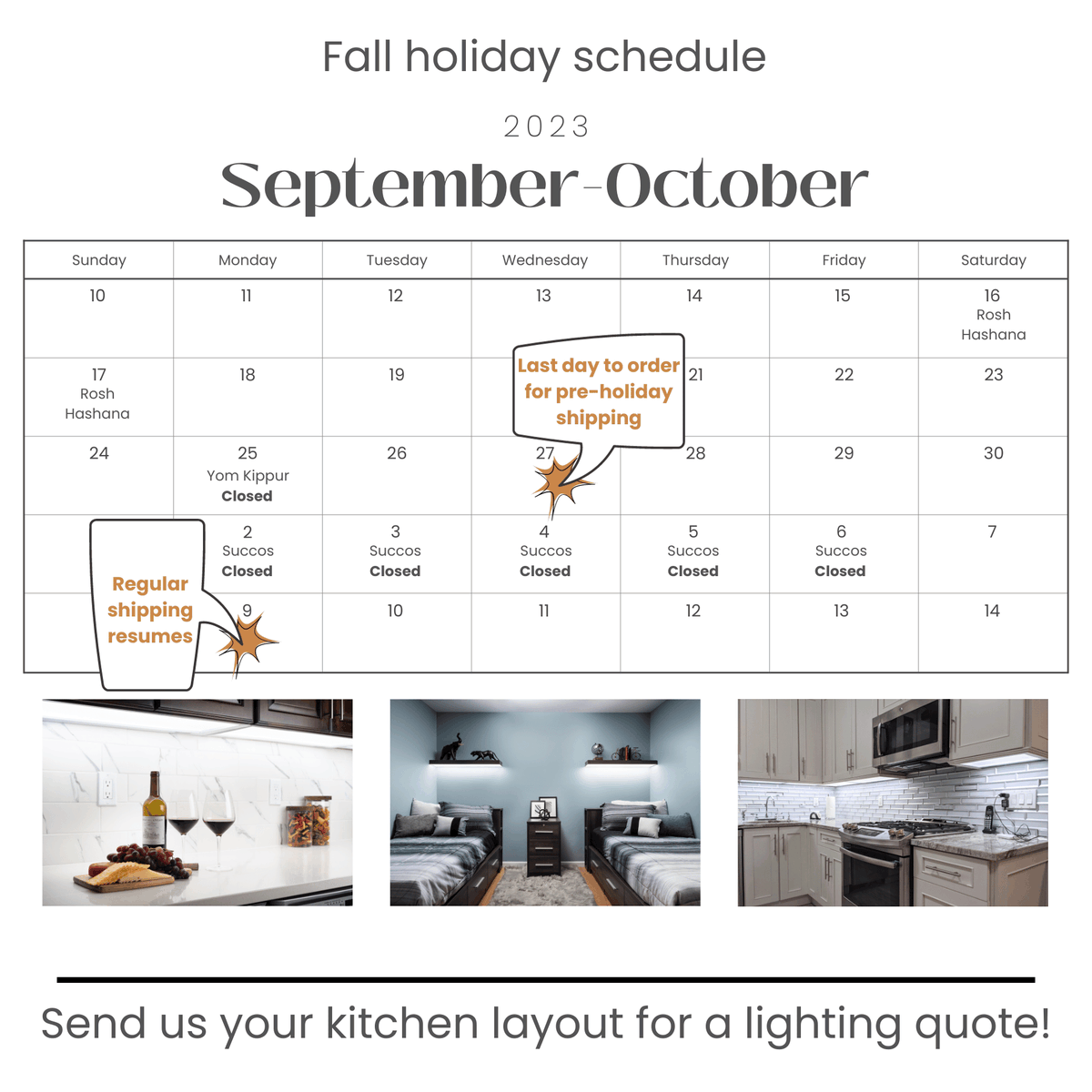 asterisk_lights's tweet photo. Fall holiday schedule.

Please order by 9/27.

#lite 
#insetta 
#litelume 
#litebar
#litestrip https://t.co/E9inP6t5aW