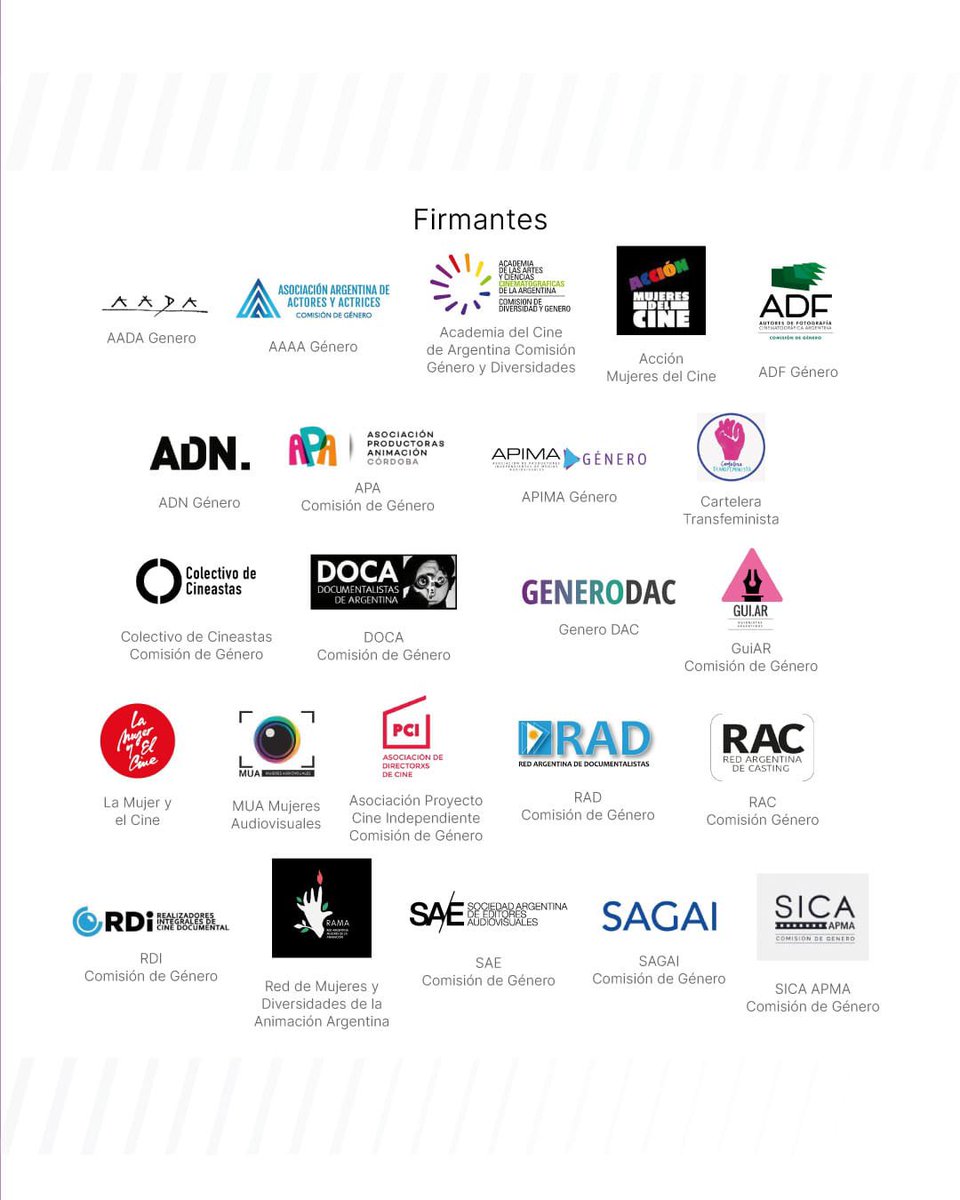 SAE (@saeditores) on Twitter photo Declaración de las Mujeres y Diversidades del Cine y el Audiovisual
<a href="/colectivocine/">Colectivo de Cineastas</a>
#sica #sindicato #cine
<a href="/pcicine/">PCI</a>
<a href="/generodac/">Género DAC</a>
<a href="/AdFcine/">ADF</a>
<a href="/Sagai_Org/">SAGAI</a>
<a href="/DOCACINE/">documentalistas</a>
<a href="/LaMujeryElCine/">La Mujer y El Cine</a>
<a href="/RAMAanimadas/">Red Argentina Mujeres de la Animacion</a> Declaración de las Mujeres y Diversidades del Cine y el Audiovisual
<a href="/colectivocine/">Colectivo de Cineastas</a>
#sica #sindicato #cine
<a href="/pcicine/">PCI</a>
<a href="/generodac/">Género DAC</a>
<a href="/AdFcine/">ADF</a>
<a href="/Sagai_Org/">SAGAI</a>
<a href="/DOCACINE/">documentalistas</a>
<a href="/LaMujeryElCine/">La Mujer y El Cine</a>
<a href="/RAMAanimadas/">Red Argentina Mujeres de la Animacion</a>