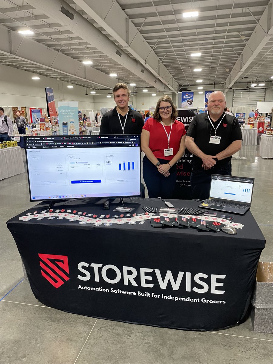 storewiseio's tweet photo. It's showtime! The Storewise team is on the scene at the @AWGCorporate Kansas City Food Show. Come say hi and check out what we're doing to help independents thrive! ๐
#grocery #retailtech #storewise #awg https://t.co/g5xmNUbx5p