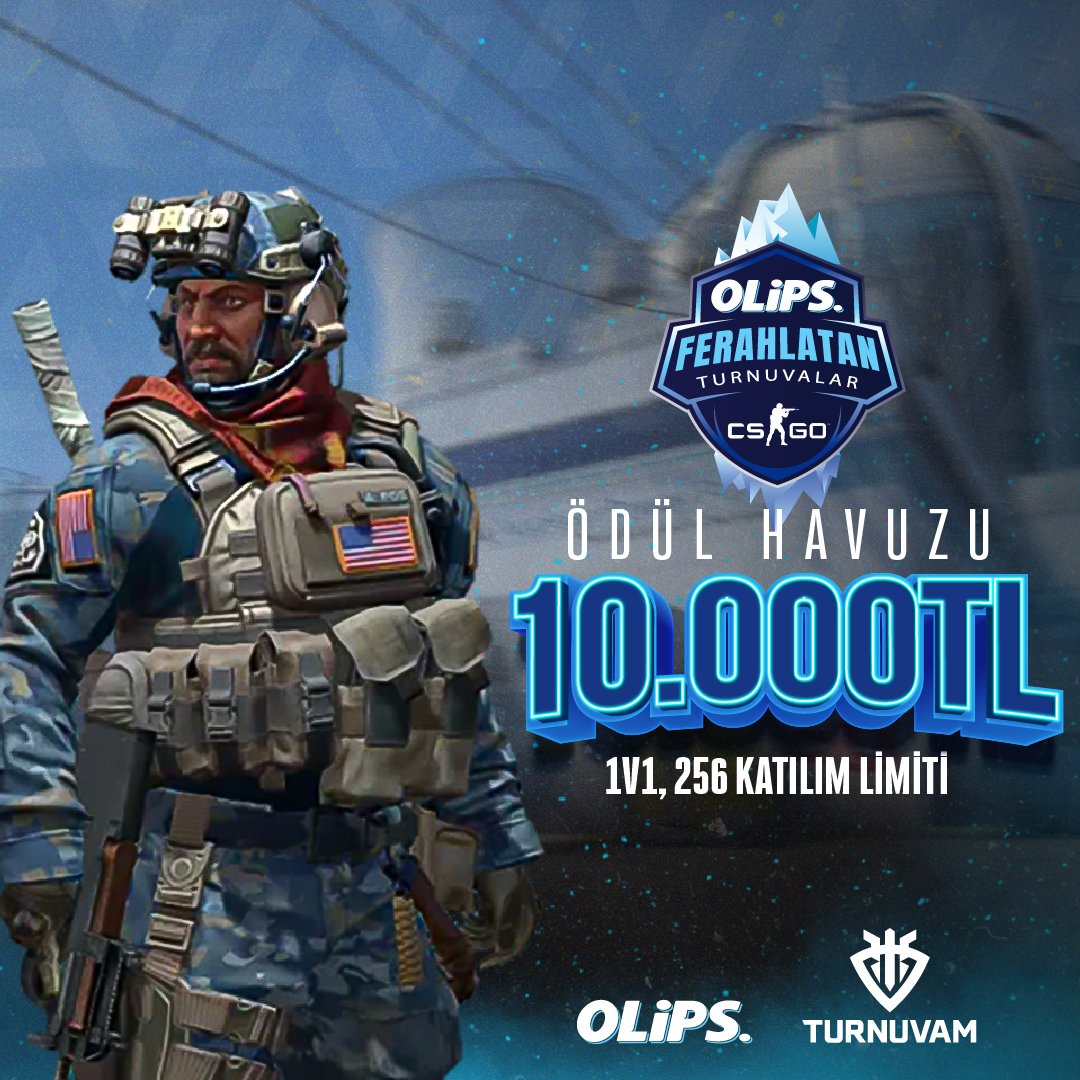 turnuvamcom's tweet photo. Olips ile Ferahlatan CS:GO Turnuvası Başlıyor! 🎉
⏰ 23 Eylül 19.00
🎁 10.000₺
🚹 Katılım Limiti: 256
🎯 Turnuva Türü: 1v1
👉🏻 Kayıt için: https://t.co/DeKPTyT6Sh👀
#FerahlatanOlipsNefesiyleHareketeGeç #Olips #OlipsGaming https://t.co/P6CFhY7xlR