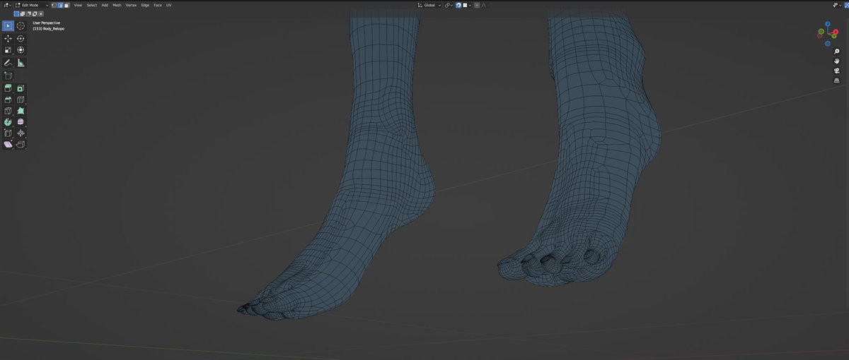 RB_SOVA's tweet image. よく分かってないまま取り敢えずごりごり進めた。中指だけ割り過ぎてるけどいいやお尻セクシーだから

#blender初心者 #retopology #リトポロジー