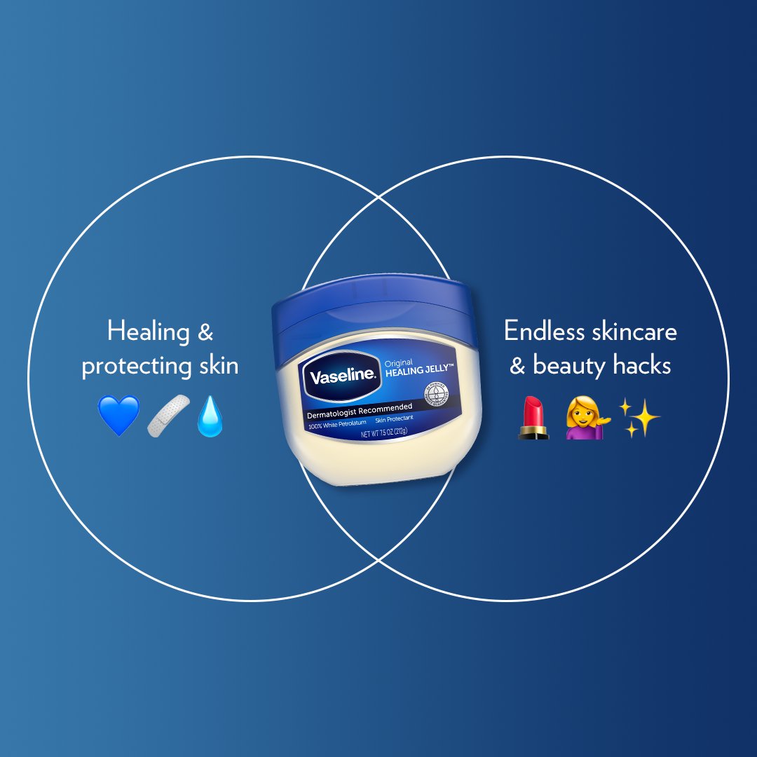 Everyone knows how to use Vaseline Jelly to protect and heal their skin💙 But do you know all the beauty and skincare hacks you can use Vaseline for as well?​ -Remove makeup​ -Use as a highlighter​ -Add shine to hair and tame flyaways​ -Transform matte makeup into glossy creams
