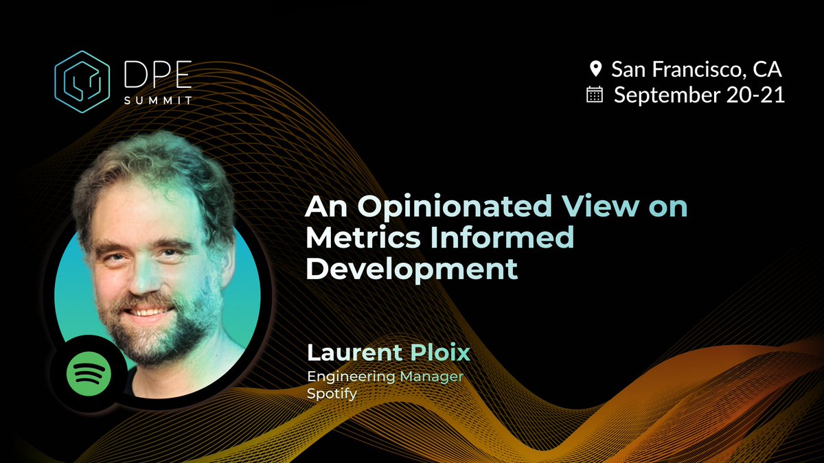 How do you find actionable metrics 📈 for #softwaredevelopers while focusing on value creation? At #DPESummit23 Laurent Ploix, Engineering Mgr at @SpotifyEng, will present a framework for metrics-informed development. Attend Ploix’s presentation and so many more at this year’s