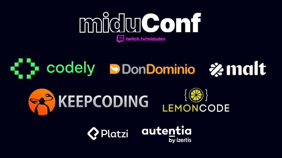 midudev's tweet photo. ¡Es una locura el apoyo de estas empresas!

Gracias a ellas HOY repartimos 256 REGALOS en directo.

@KeepCoding para bootcamps
@DonDominio para dominios y hosting
@CodelyTV para cursos PRO de programación
@Malt_Espana para freelancers
@LemonCode para formación

¡Déjales un like! https://t.co/fYNkIiwiNz
