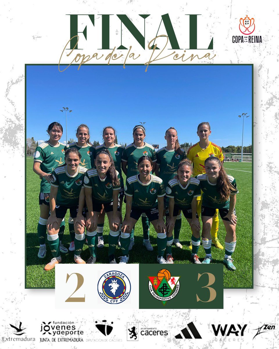 ⚽️FINAL DEL PARTIDO! Clasificadas para la segunda ronda! 

<a href="/ZaragozaCFF/">𝗭𝗮𝗿𝗮𝗴𝗼𝘇𝗮𝗖𝗙𝗙</a> 2-3 Cacereño Femenino

Vamos verdes! 💚  #CopaDeLaReina 🏆