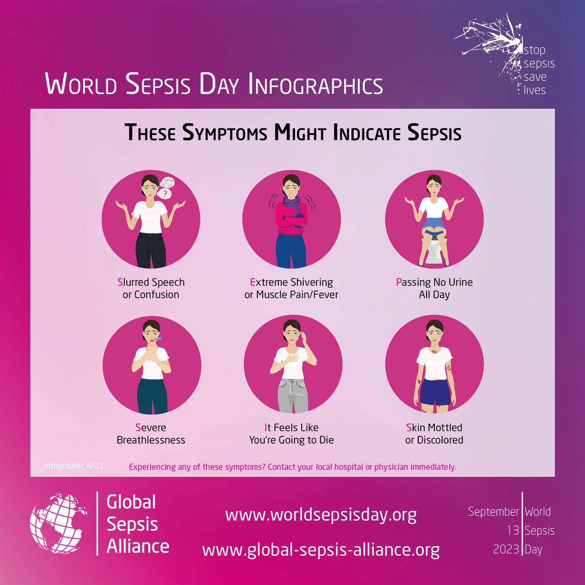 CIDRAP-ASP (@cidrap_asp) on Twitter photo Sepsis is a life-threatening complication of an infection that can happen quickly and to anyone.
On this #WorldSepsisDay, learn the facts about sepsis, how to recognize the signs, and how to advocate for yourself and others #stopsepsis #SaveLives 
worldsepsisday.org Sepsis is a life-threatening complication of an infection that can happen quickly and to anyone.
On this #WorldSepsisDay, learn the facts about sepsis, how to recognize the signs, and how to advocate for yourself and others #stopsepsis #SaveLives 
worldsepsisday.org