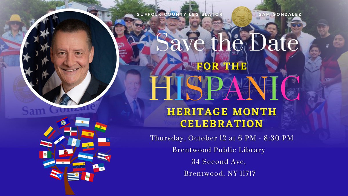 samgonzalezleg's tweet photo. Attention everyone get ready for the 5th Annual Hispanic Heritage Month Celebration happening on October 12!

Get ready to celebrate our wonderful cultures. We will be honoring outstanding members of our community, hosting cultural performances, and so much more. 💃🪘 https://t.co/vMiJnaNemp
