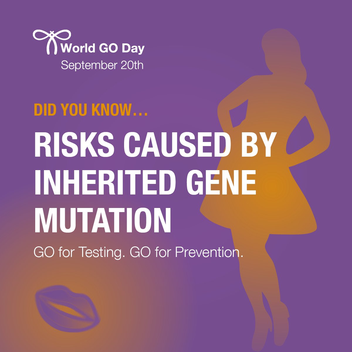 IGCS (@igcsociety) on Twitter photo Up 20% of ovarian cancer and 5% of endometrial cancer cases are caused by inherited 🧬 gene mutations. Did you know that? 🤔 Talk to your doctor, ask for information about gynae cancers and #GOforTesting if recommended. #GOforPrevention #WorldGODay
<a href="/ESGO_society/">ESGO</a> <a href="/EngageEsgo/">ENGAGe.ESGO</a> Up 20% of ovarian cancer and 5% of endometrial cancer cases are caused by inherited 🧬 gene mutations. Did you know that? 🤔 Talk to your doctor, ask for information about gynae cancers and #GOforTesting if recommended. #GOforPrevention #WorldGODay
<a href="/ESGO_society/">ESGO</a> <a href="/EngageEsgo/">ENGAGe.ESGO</a>