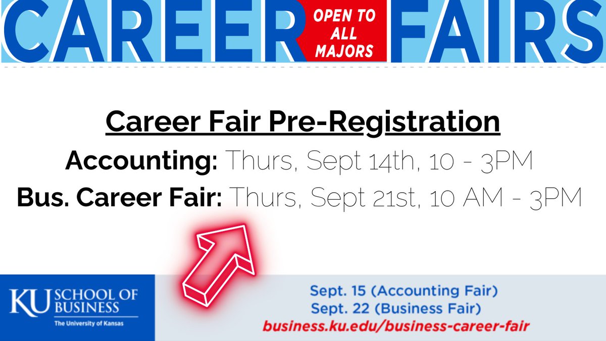 Get a folder full of knowledge and avoid the line by pre-registering for the career fairs!