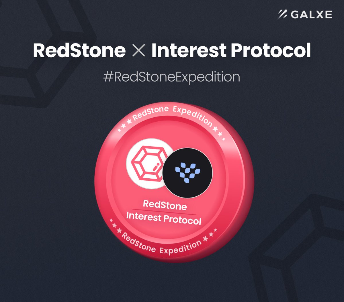 ⛏️ Calling all RedStone Miners!

Thrilled to unveil <a href="/Galxe/">Galxe</a> 5th partnership campaign in collaboration with @interest_dinero for the #RedStoneExpedition

Get ready for an incredible journey ahead ♦️

Complete tasks to earn your exclusive partnership OAT 👇
galxe.com/RedStone/campa…