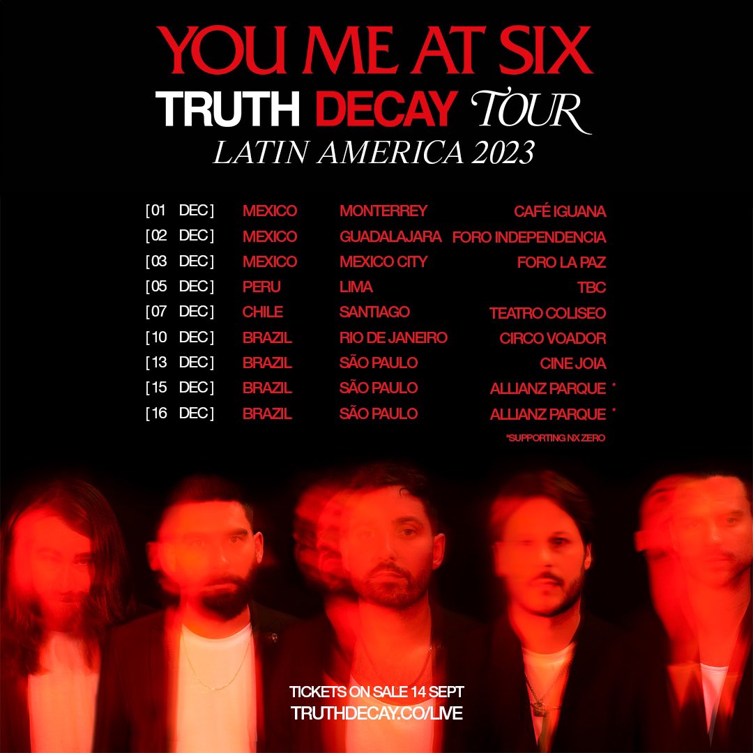 LATIN AMERICA! We're so happy to finally announce that we will be touring your cities later this year! We cannot wait to visit you❤️‍🔥
Lima more info will be announced about your show soon. 
Tickets for all other shows go on sale tomorrow at 12pm BRT / 11am EST