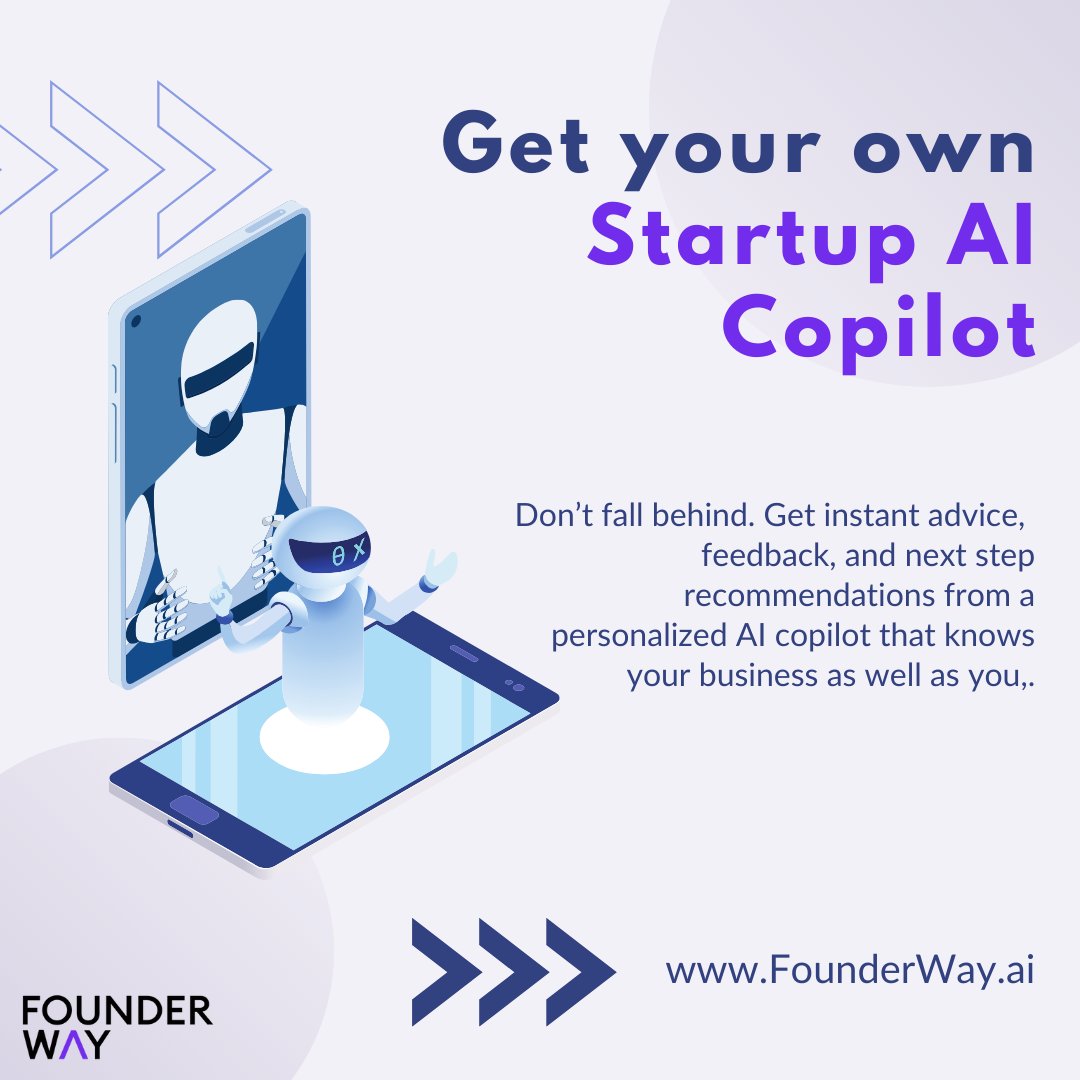 FounderWayAI's tweet image. What would you do with the time you waste on figuring out how to start your sales, marketing, or product development?

Your Startup Copilot will get you going immediately with personalized advice and tips

Check it out at founderway.ai

#copilot #ai #startup