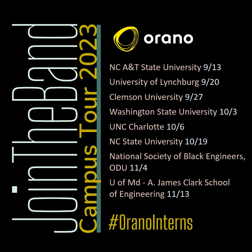 Orano_usa's tweet photo. Come #JoinTheBand πΈπΈ!
We're @ncatsuaggies today signing up future #OranoInterns for 2024! #NCAT