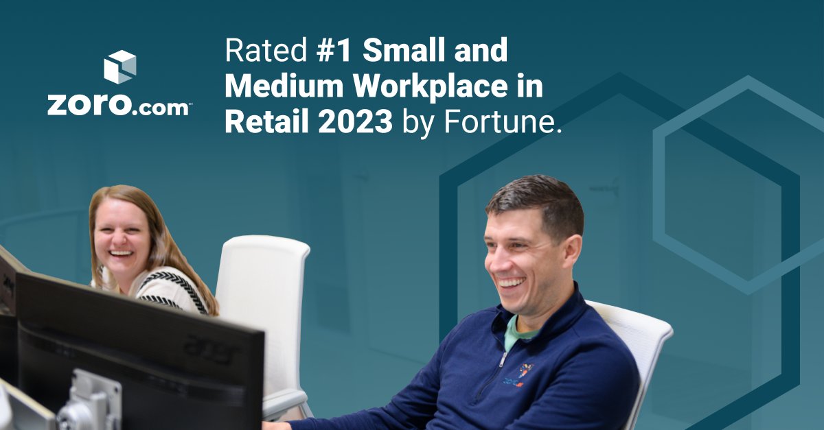 Zoro was rated number one on <a href="/GPTW_US/">Great Place To Work</a> and @Fortunemag’s list for the Best Small and Medium Workplaces in Retail 2023! Cheers to our awesome Zoro team members who helped us earn a spot again! Check it out: bit.ly/48gtZej #zorousa #BestWorkplaces #GPTWcertified