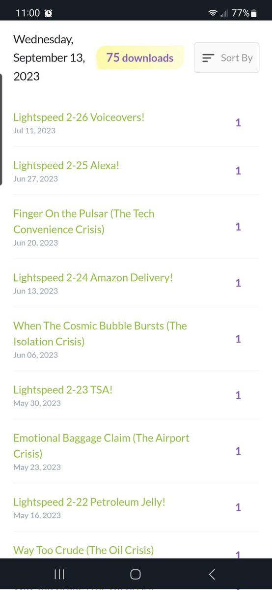 MidFlight Crisis (@podcastmfc) on Twitter photo 75 DLs today! This # used to be what we got in a few weeks. We're gonna continue to offer a quality sci-fi podcast with a stellar crew 🌟
Midflightcrisis.buzzsprout.com
<a href="/buzzsprout/">Buzzsprout</a> <a href="/Space_Station/">International Space Station</a> <a href="/kat_tabii/">TabiiKat On 🦋</a> <a href="/MishTomic/">𝙼ɨsᏂ𝚊 ᵗʰᵉ W͟a͟n͟d͟e͟r͟e͟ꋪ</a> <a href="/tweets_kiwi/">Kiwi tweets in kiwi(translated)</a> <a href="/neiltyson/">Neil deGrasse Tyson</a> <a href="/BillNye/">Bill Nye</a> 75 DLs today! This # used to be what we got in a few weeks. We're gonna continue to offer a quality sci-fi podcast with a stellar crew 🌟
Midflightcrisis.buzzsprout.com
<a href="/buzzsprout/">Buzzsprout</a> <a href="/Space_Station/">International Space Station</a> <a href="/kat_tabii/">TabiiKat On 🦋</a> <a href="/MishTomic/">𝙼ɨsᏂ𝚊 ᵗʰᵉ W͟a͟n͟d͟e͟r͟e͟ꋪ</a> <a href="/tweets_kiwi/">Kiwi tweets in kiwi(translated)</a> <a href="/neiltyson/">Neil deGrasse Tyson</a> <a href="/BillNye/">Bill Nye</a>