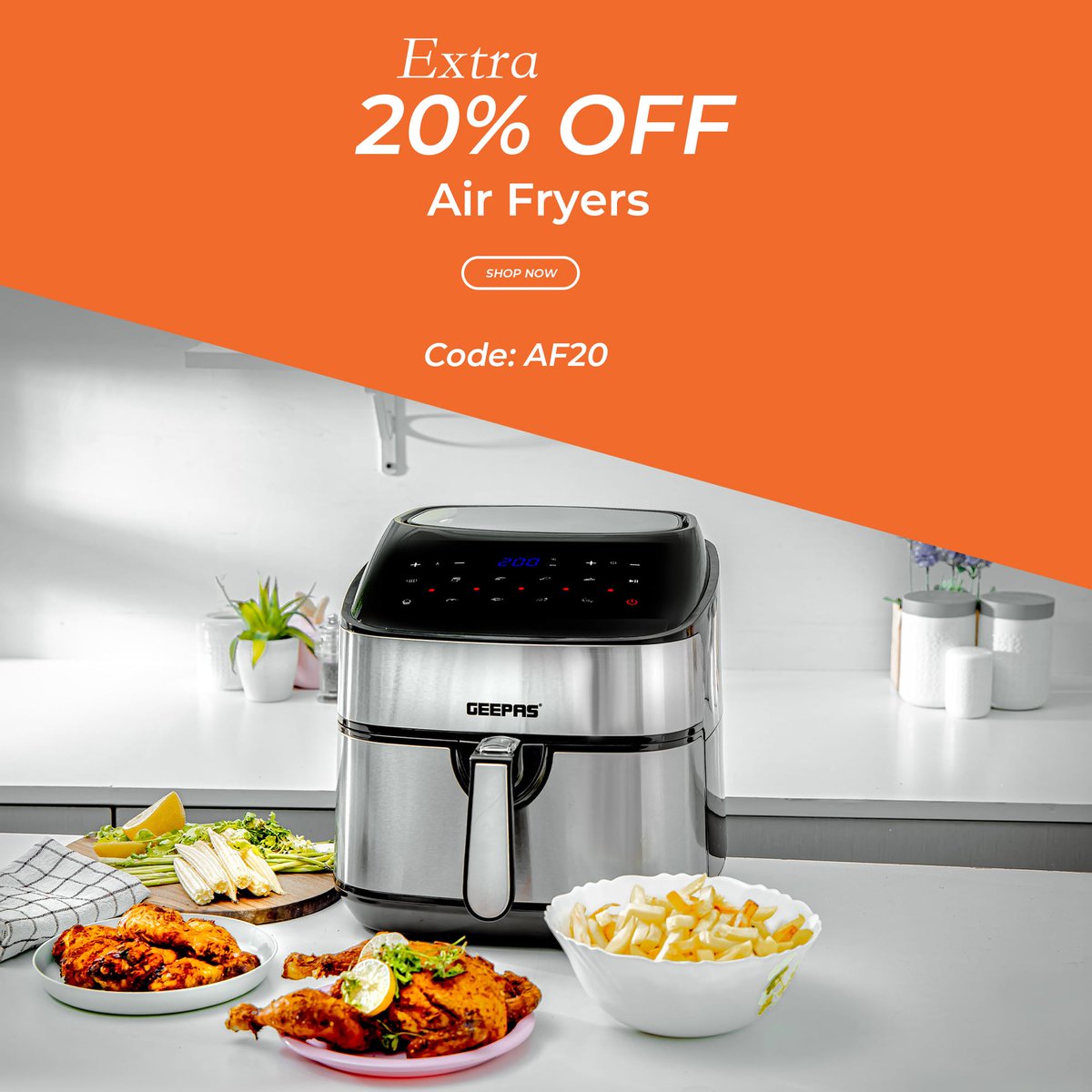 geepasuk's tweet photo. Save an extra 20% on 'ALL' Air Fryers 🍟🍗 https://t.co/icOYJzn6Ct
