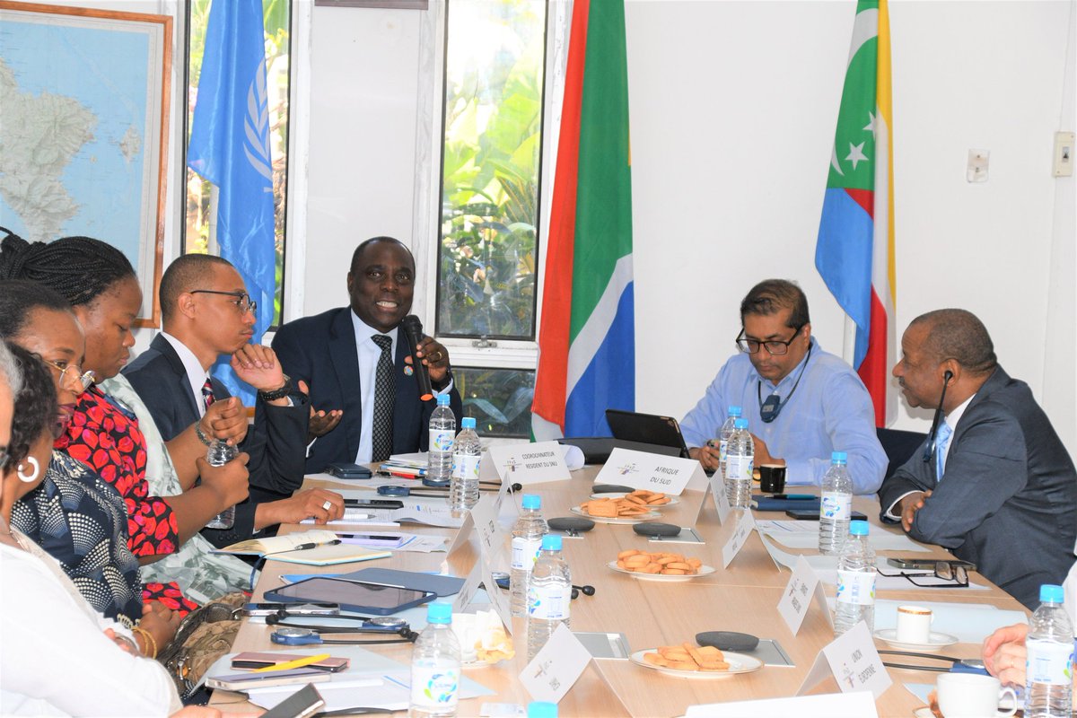 ONU_Comores's tweet photo. Le #Forum des Partenaires au développement [#FPAD] a lieu ce matin dans la salle de conférence du Pnud. Co-présidée avec @SAEmbComoros, la rencontre a été l'occasion de faire le point sur la mise en œuvre des mécanismes de coordination du #PCE et les prochaines élections de 2024 https://t.co/2y1AIITF2m