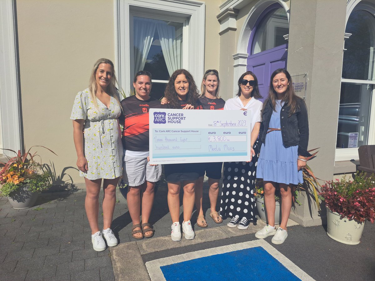 Such a special morning Fri. in @CorkARCcancer Meela Moos were delighted to give a cheque for €3,800 from our July blitz to ARC Thanks to the amazing Bríd Stack for giving up her time to us again Thanks to @OfficialCorkGAA for use of Páirc Uí Chaoimh & Fexco Currency as sponsors