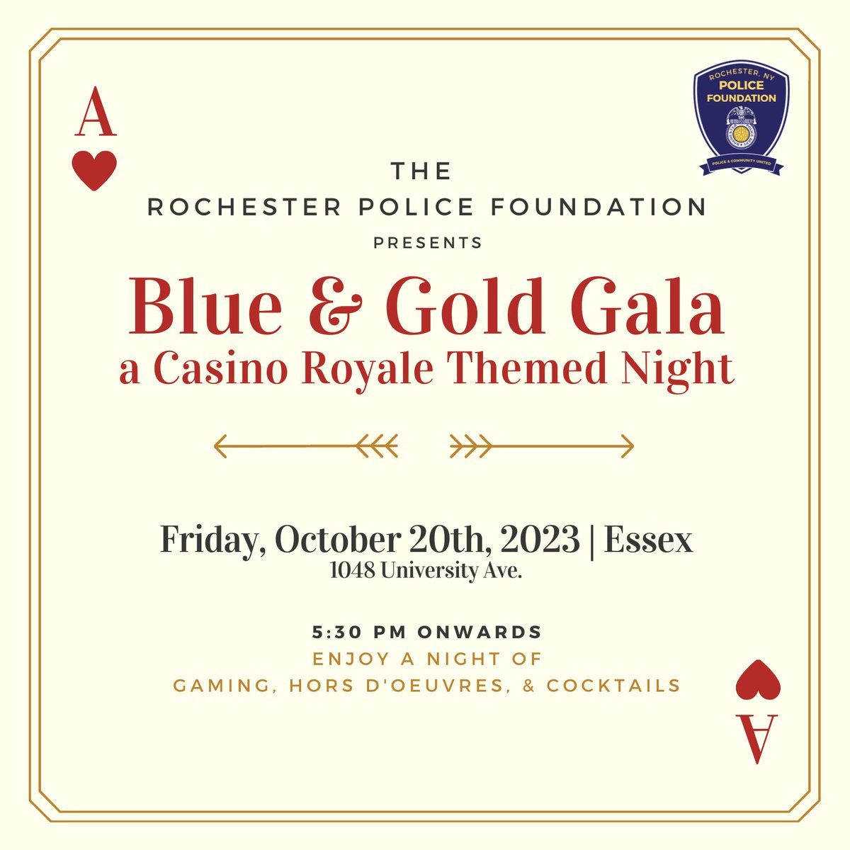 ROCPoliceFoundA's tweet photo. Join us October 20th for an evening of celebration and support for our Rochester Police Department. Tickets and sponsor info available here: https://t.co/Zd2wRIJyV4 https://t.co/LHVw8G58Si