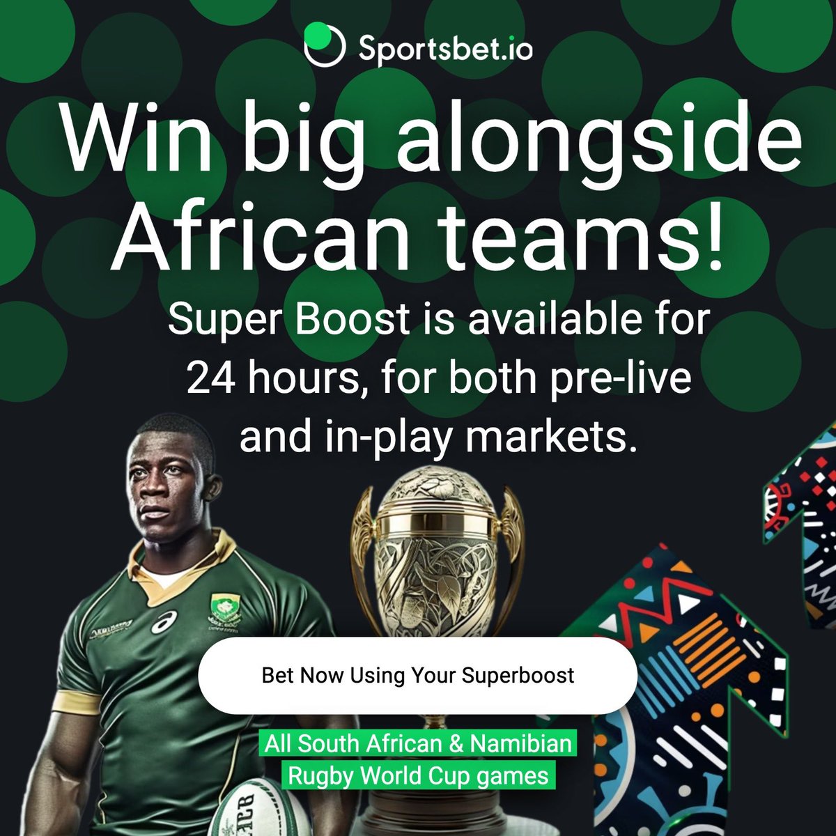 🏉 Score BIG with #Sportsbetio during the Rugby World Cup! 🌏🏆 Join the excitement and place your bets on the South Africa vs. Romania showdown this Sunday! 🇿🇦🆚🇷🇴 Turn your rugby knowledge into crypto earnings. Don't miss out, join here: bit.ly/44L8i3e 📈💰