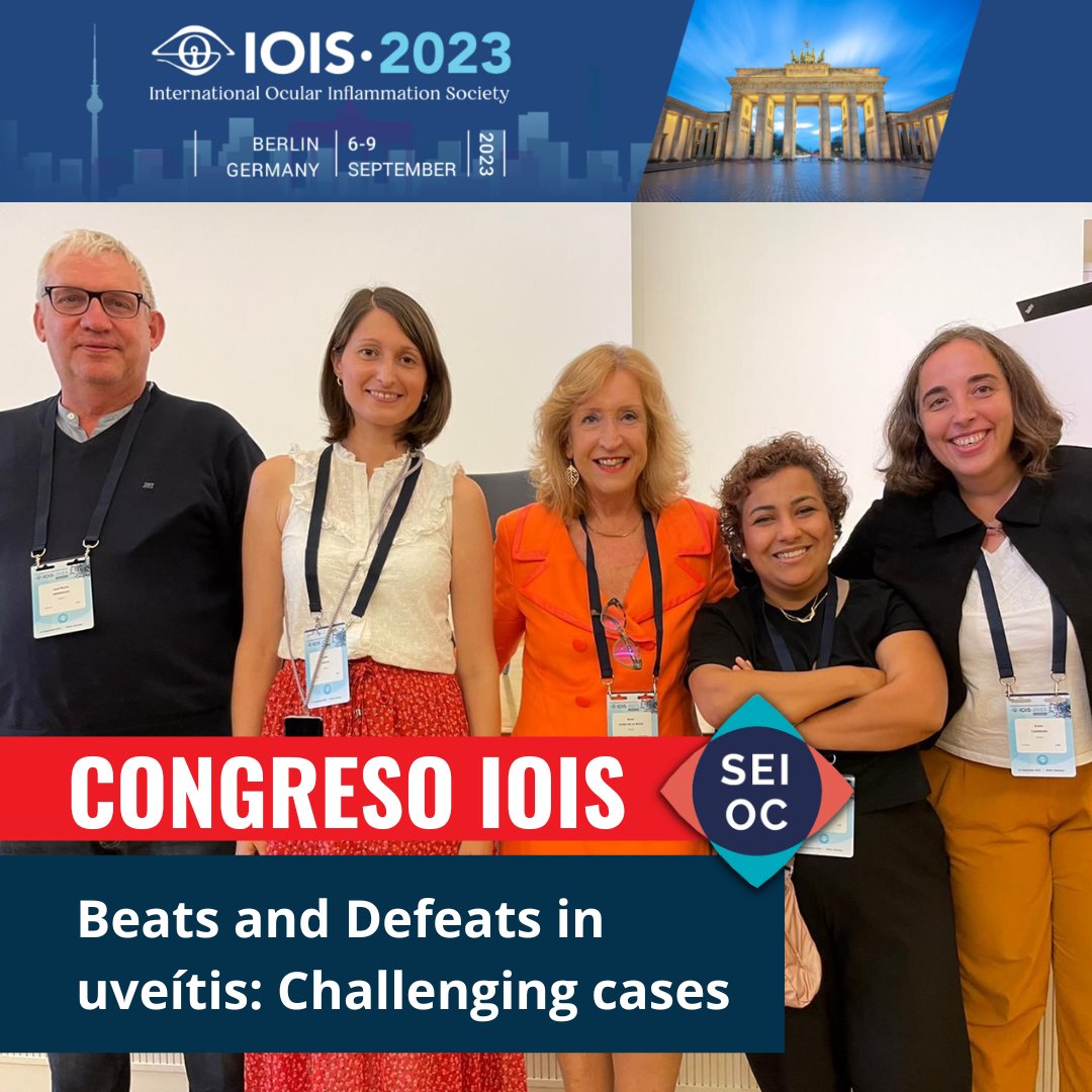 SEIO_uveitis's tweet photo. Del 6 al 9 de septiembre se celebró en Berlín el Congreso de IOIS (International Ocular Inflammation Society). Durante el mismo, la SEIOC, expusimos: Beats and Defeats in uveítis: Challenging cases.
#IOIS https://t.co/vWHoc8Cxbv
