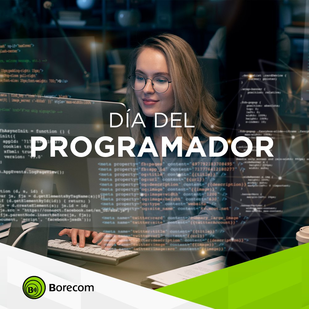 📱🚀 Celebra el Día del Programador y prepárate para una emocionante travesía en el mundo digital.

Únete a nosotros y conecta con el futuro tecnológico. 🌐👩‍💻

borecom.com
