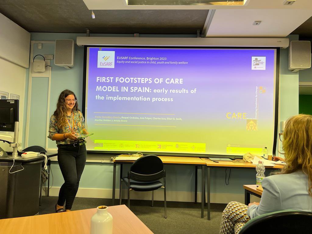 Today I had the honour to share the first footsteps in the implementation  of the #CARE model in Spain at @EuSARF2023. It’s been such an amazing journey so far for me and my team <a href="/grupogifi/">GIFI-Grupo de Investigación en Familia e Infancia</a> .