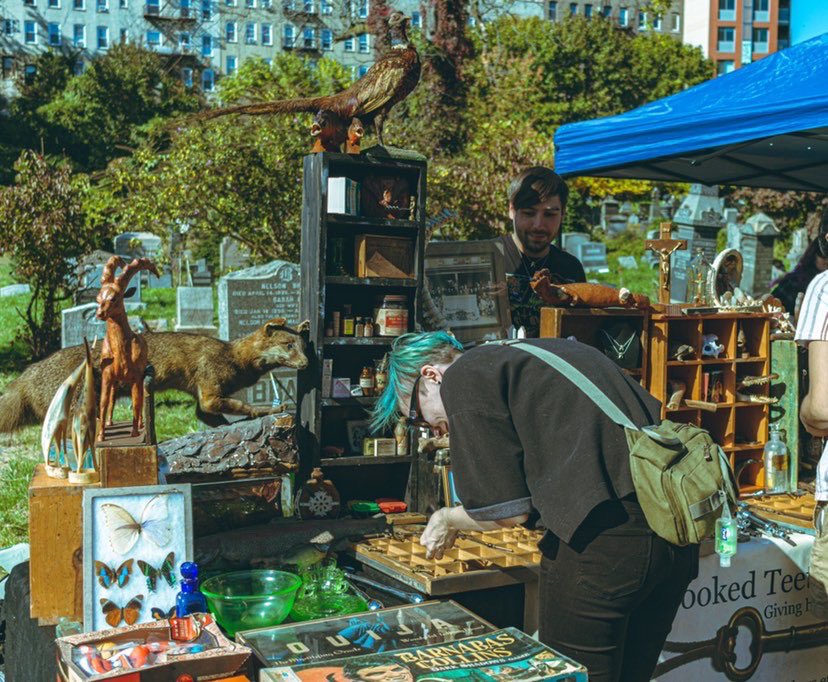 sicksicksickx's tweet photo. The Jersey City Oddities Market is back on October 1st! At The Historic Harsimus Cemetery in Jersey City NJ. Sunday October 1st from 12-5pm at 435 Newark ave. $8 admission supports the upkeep of the historic burial ground. https://t.co/VejNbT1c8h