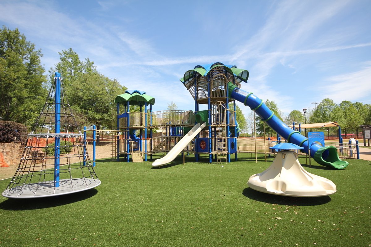 churchichrec's tweet photo. Check out this project we did for Tyger River Park recently! We had the opportunity to redo this fully inclusive playground! This playground has sections for both younger and older children and includes turf surfacing. 🤗 @SptbgParks #ChurchichRec #Playgrounds #SouthCarolina https://t.co/wVqaR1lc0X