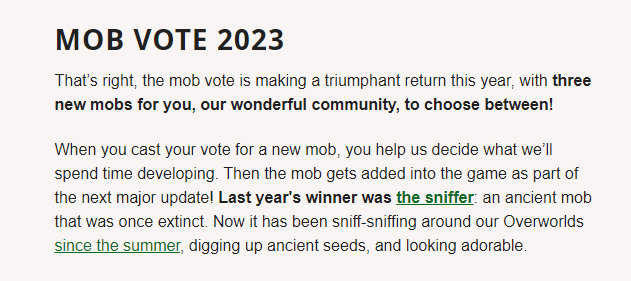 Cast your vote for the next mob being added to 'Minecraft