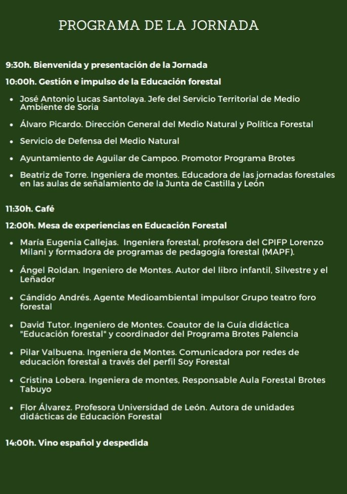 Participa en las I jornadas de #educacionforestal organizadas por <a href="/jcyl/">Junta de Castilla y León</a> <a href="/naturalezacyl/">Naturaleza Castilla y León</a>. Inscripciones en  form.jotform.com/232524553273353 
Allí estaré con #Silvestreyelleñador para enseñar todo lo que esconde.