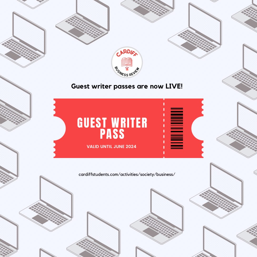 We have some very exciting news… 

Cardiff Business Review guest writer passes are now officially LIVE! ⚡️💻

A CBR guest writer pass allows you to write for us during the 2023/24 academic year. To find out more visit cardiffstudents.com/activities/soc…