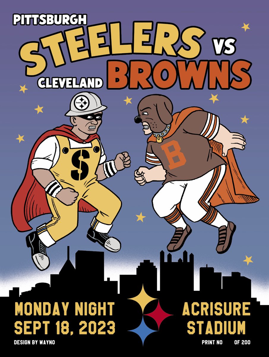 steelers's tweet photo. 🔜 MNF 

Get this week's gameday poster at the @SteelersShop  ➡️ https://t.co/OTMhgY3uwX https://t.co/vRGCH4CAuF