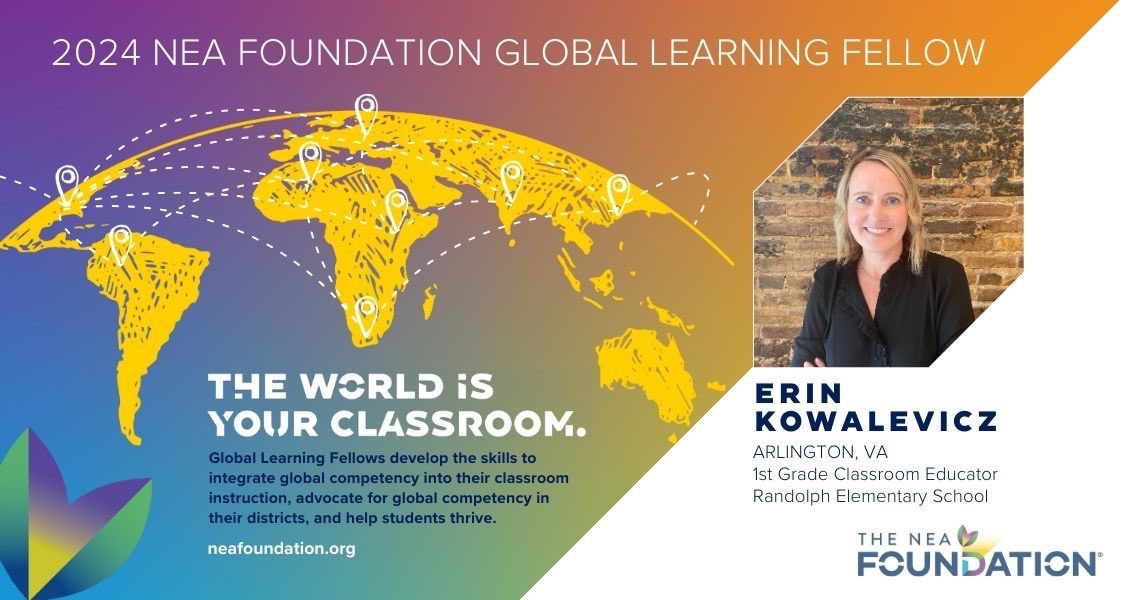 Erin Kowalevicz, NBCT (@mrskowalevicz) on Twitter photo Thrilled to have been selected as a 2024 <a href="/neafoundation/">The NEA Foundation</a> Global Learning Fellow! Can’t wait to further develop my knowledge/skills around global competencies & bring it back to my <a href="/APSVirginia/">Arlington Public Schools</a> <a href="/RandolphStars/">Randolph ES</a> learning community! #NEAFglobal #EducatorExplorer <a href="/RandolphIBStars/">RandolphIB</a> Thrilled to have been selected as a 2024 <a href="/neafoundation/">The NEA Foundation</a> Global Learning Fellow! Can’t wait to further develop my knowledge/skills around global competencies & bring it back to my <a href="/APSVirginia/">Arlington Public Schools</a> <a href="/RandolphStars/">Randolph ES</a> learning community! #NEAFglobal #EducatorExplorer <a href="/RandolphIBStars/">RandolphIB</a>