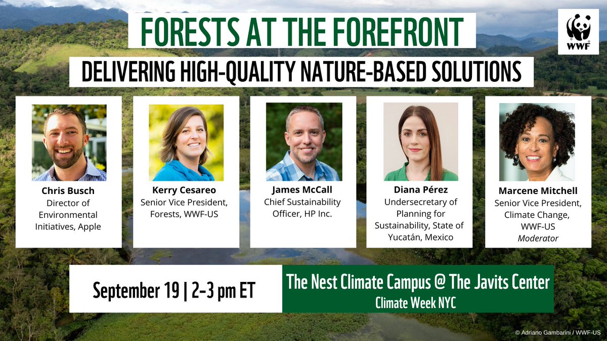 I’m pleased to share that I’ll be moderating a panel at @NestCampus titled 'Forests at the Forefront: Delivering High-Quality Nature-Based Solutions” about WWF’s Nature-Based Solutions Origination Platform. I’m looking forward to the discussion!