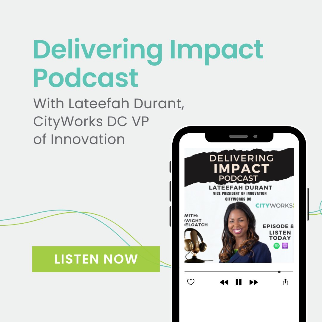 One of CityWorks DC's Embark alums Dwight Deloatch interviewed CityWorks DC VP <a href="/LateefahDurant/">Lateefah Durant</a> on his podcast, Delivering Impact! They discussed how our organization launches careers and the importance of professional development. Listen in: podcasters.spotify.com/pod/show/dwigh…
