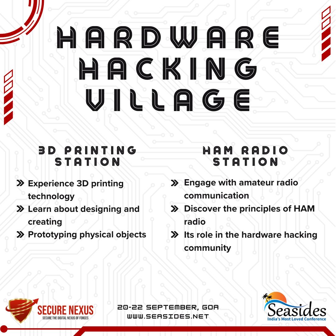 seasides_conf's tweet image. We can sense excitement amongst you all for the most loved Hardware Hacking Village.
From soldering, drone hacking, firmware hacking, pcb, flipper zero, lock picking, 3d printing, ham radio station : You name it, we have it at #Seasides2023
#seasides #infosec