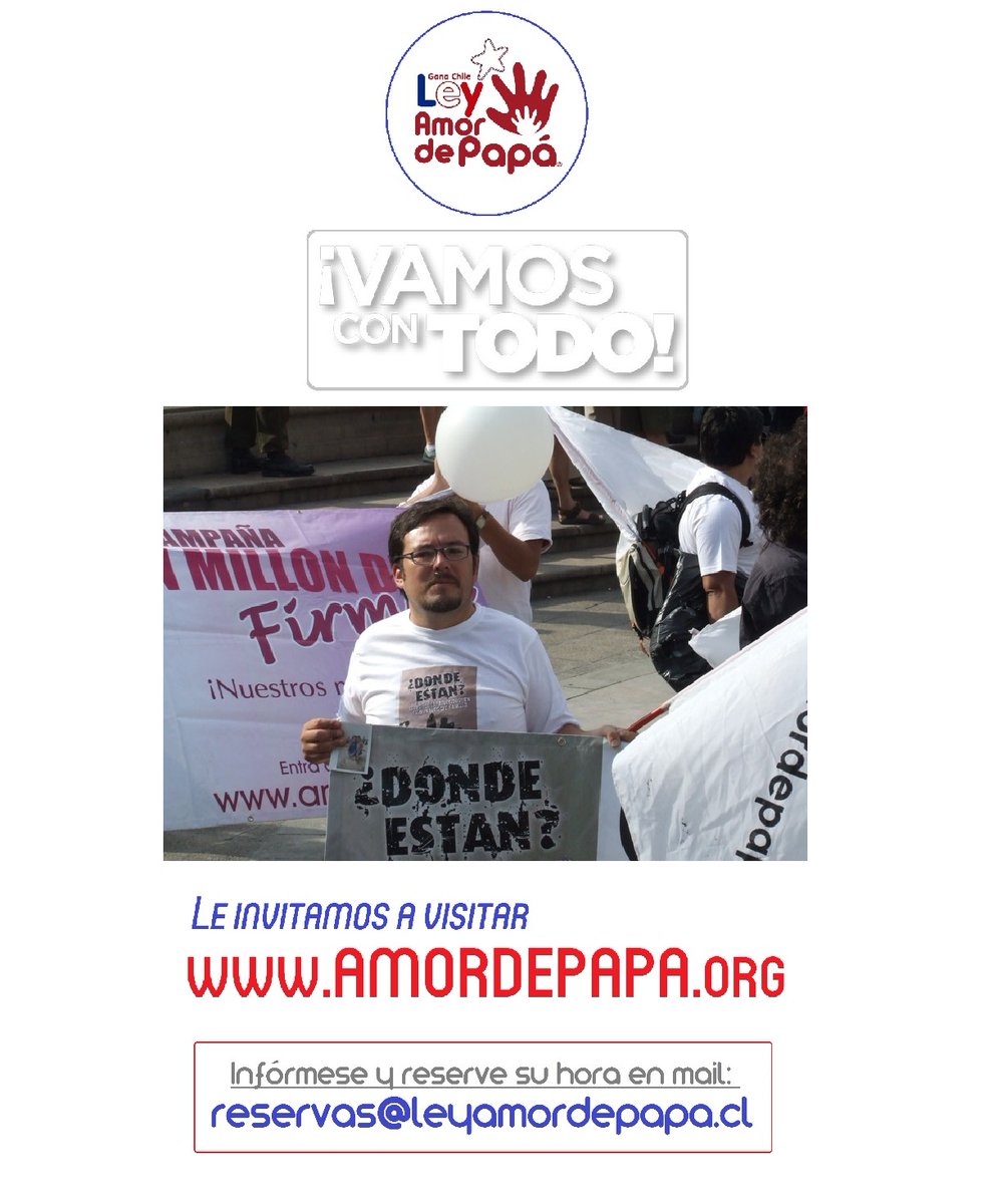 AmordePapa's tweet photo. LAS COSAS CLARAS ¿QUÉ ESPERA PARA ACCIONAR CORRECTAMENTE Y NO SEGUIR PERMITIENDO QUE VULNEREN LOS DERECHOS DE SUS HIJOS?

Recuerde:
CAPACITACIÓN ESPECIALIZADA/PERSONALIZADA ONLINE en #LEYAMORDEPAPÁ
INFÓRMESE escribiendo a reservas@leyamordepapa.cl

VISITE: https://t.co/JvIp16yrbP https://t.co/bfSgRbwHaJ