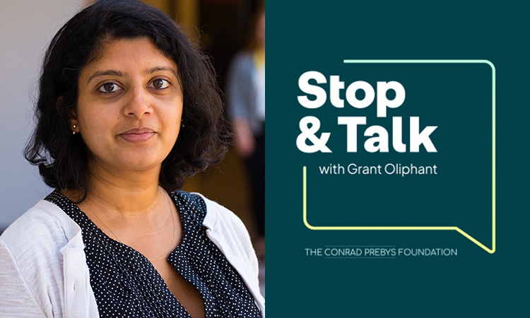 Stop & Talk is now available! Don’t miss the latest episode as Svasti Haricharan sits down with @prebysfound to discuss her journey to health disparities research and the effects of race on cancer outcomes. Listen now: bit.ly/46acr1O @svastiharichar1