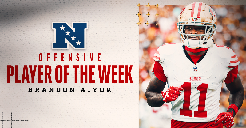 49ers's tweet photo. Have a week BA! 

@THE2ERA is the NFC Offensive Player of the Week 🚀