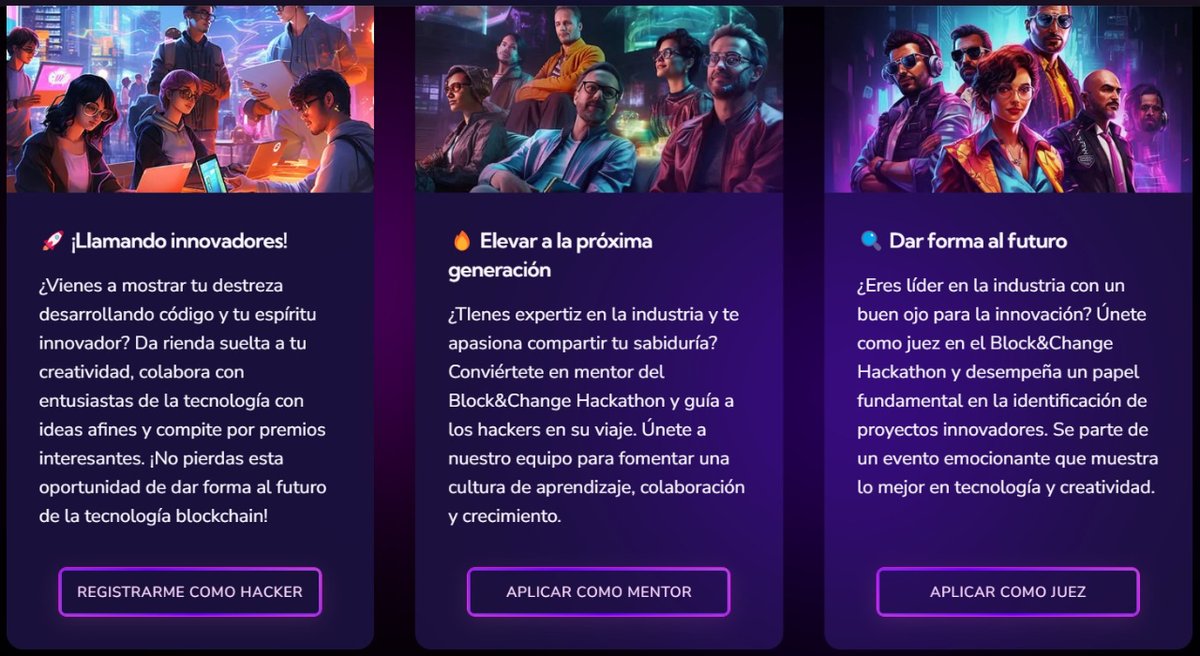 BlockandChange's tweet photo. 3 Roles 🔥 3 Oportunidades ¿Sientes la curiosidad por participar en el Hackathon pero no sabes cómo? Escoge entre 3 roles posibles. ¡Estamos seguros que hay uno ideal para ti!
💻 Hacker
👨🏫 Mentor
🧑⚖️Juez
Regístrate GRATIS https://t.co/DHGXl9JH4Y
#hackathon #hackathonmadrid https://t.co/VhWUlF88bM