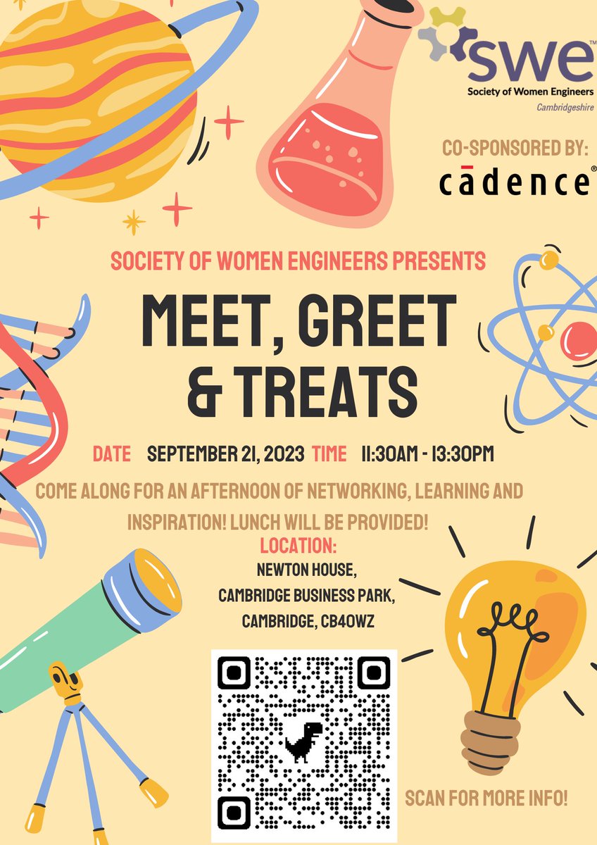 SWECambs's tweet image. SWE Cambridge is incredibly excited to announce our next event: an afternoon of connecting with other women engineers, networking, learning and free lunch. Whether you're a seasoned professional or an engineering student, all are welcome! sign up here:
cambridgeshire.swe.org/events/