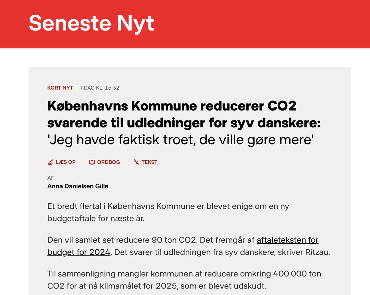 Shit en overskrift. Danmarks CO2-udledninger stiger og alt er gået i stå. #dkpol