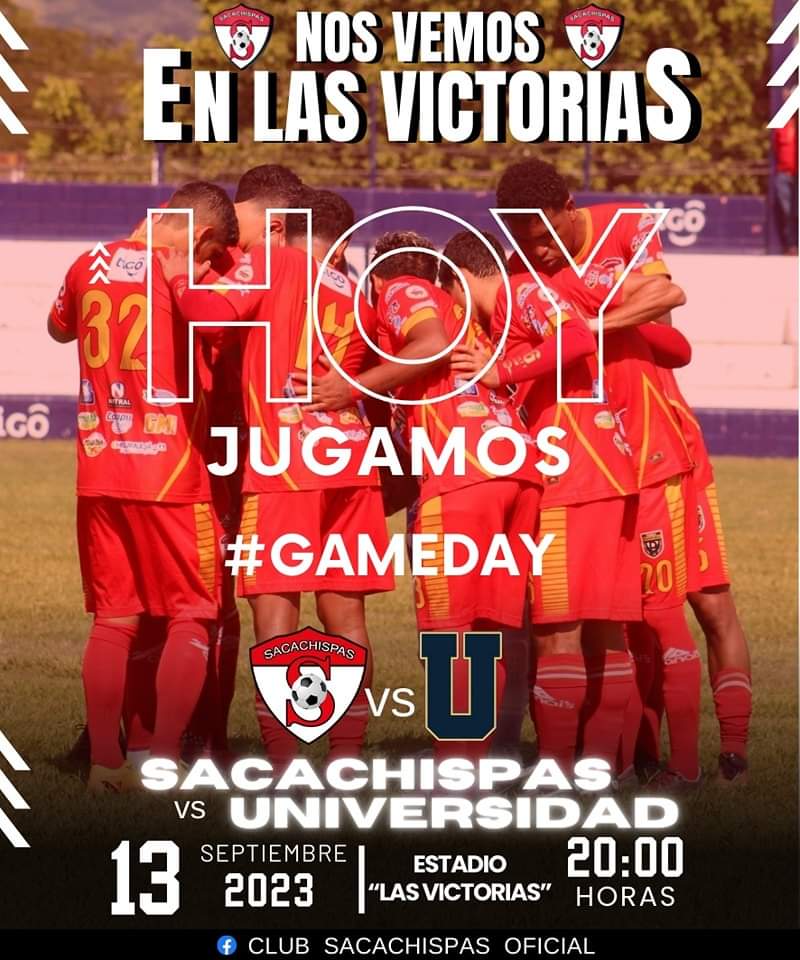 HOY JUGAMOS DE LOCAL 🥳💯🔥🥳

SACACHISPAS Vrs USAC, Estadio Las Victorias 🔥⚽💥 20:00 👏🏼