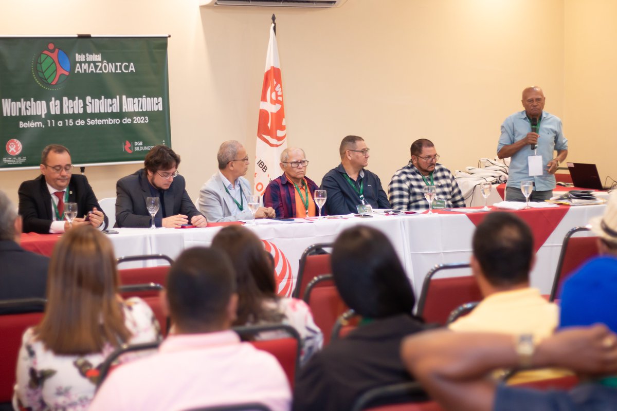 BWIglobal's tweet photo. From September 11th until the 15th, the BWI and DGB-Bildungswerk train members of the Amazonian Trade Union Network on international labour standards | Read more: https://t.co/sDCDtCyvSY
#ProtectTheAmazon #BWIActForAmazon #VamosICMLAC https://t.co/lzHsybBiJ6