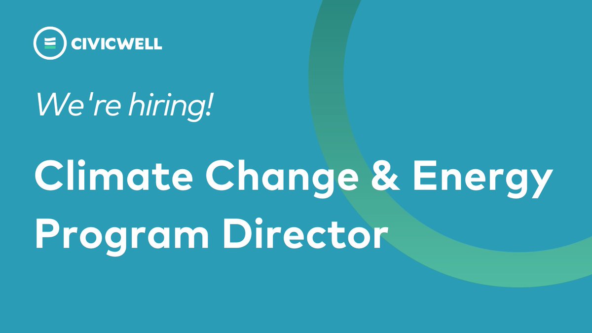 CivicWell is #hiring for Climate Change and Energy #ProgramDirector! This dynamic leader will have experience working on #climateadaptation #climateresilience #climateequity and/or #cleanenergy initiatives in CA.

bit.ly/3LqXPmD

#climatepolicy #energypolicy #caf23