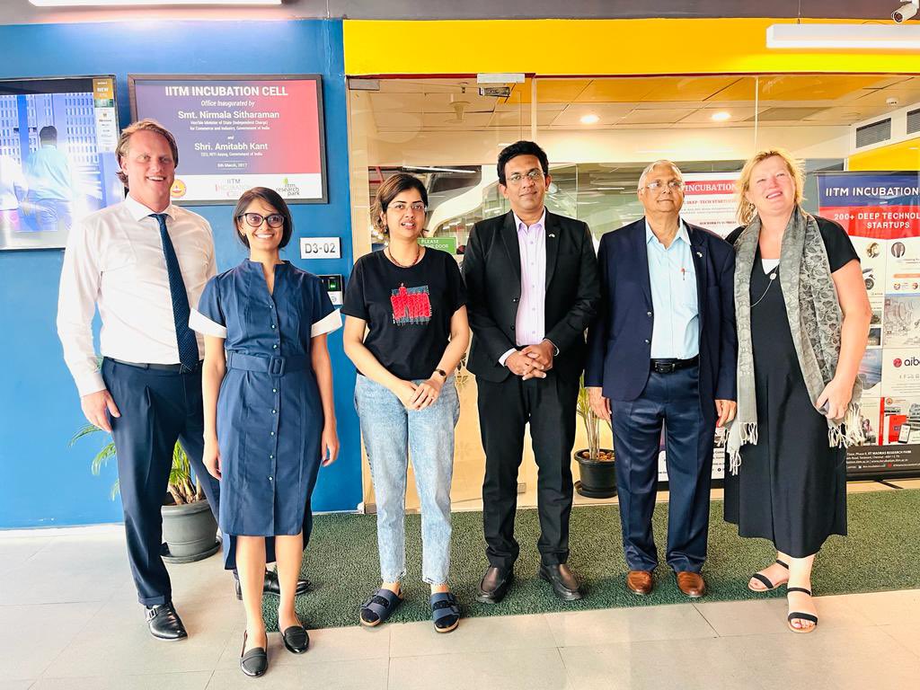 NFIAIndia's tweet photo. Arnoud Besseling, Executive Director @NFIAIndia along with Jolanda van der Aart @Iamsterdam  visited @iitm_respark and @itntHub to understand the tech ecosystem and meet interesting scale ups coming up in #chennai region 
#investinholland #research #Innovation https://t.co/Bi6sTWt3zd
